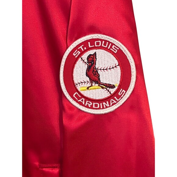 1990 St. Louis Cardinals XL Chalk Line Snap Button Bomber Jacket Vintage USA - Picture 7 of 16